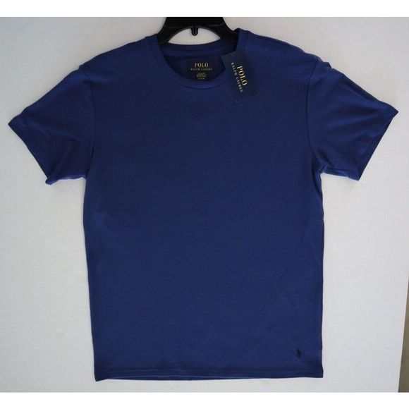 Polo Ralph Lauren PP23RL Men's Sz M Blue Terry Crew Neck Sleepwear T-Shirt $50 - Picture 1 of 6